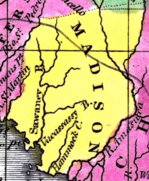 Map of Madison County, Florida, 1834
