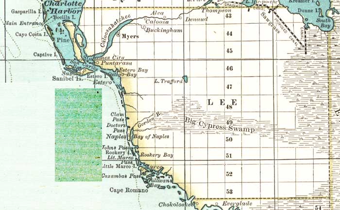 Map of Lee County, Florida, 1897