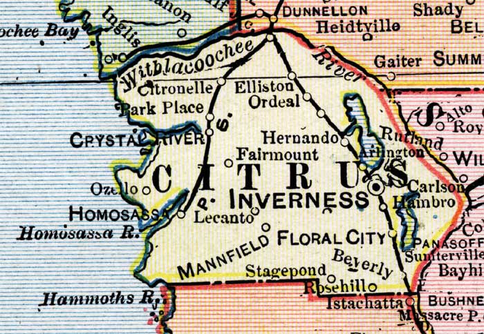 Map of Citrus County, Florida, 1902