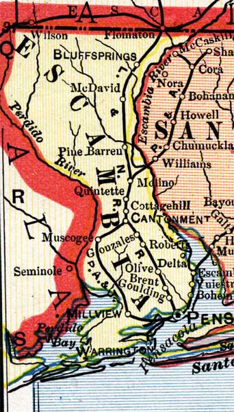 Map of Escambia County, Florida, 1902