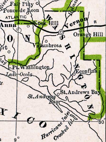 Map of Washington County, Florida, 1886