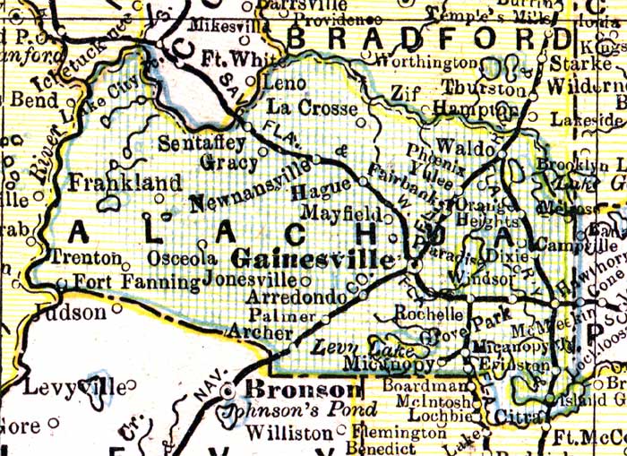 Map of Alachua County, Florida, 1890