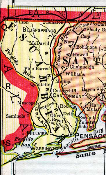Map of Escambia County, Florida, 1899