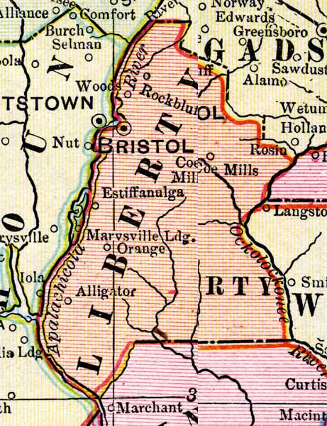Map of Liberty County, Florida, 1899
