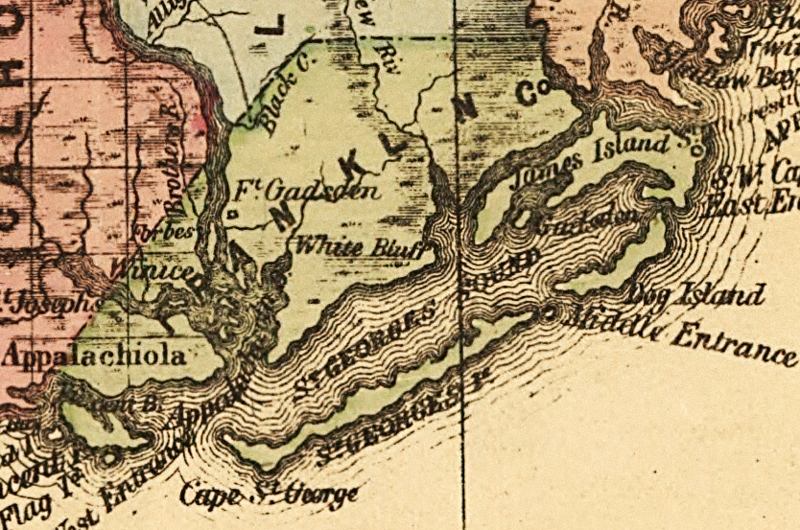 Map of Franklin County, Florida, 1874