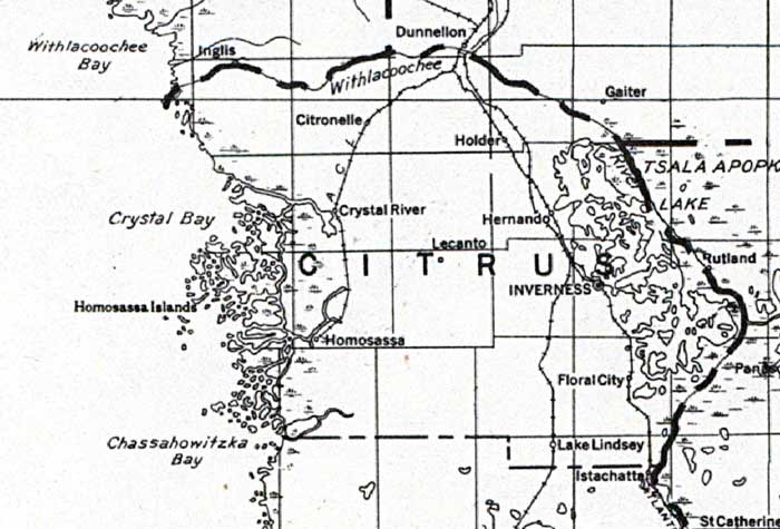Map of Citrus County, Florida, 1932