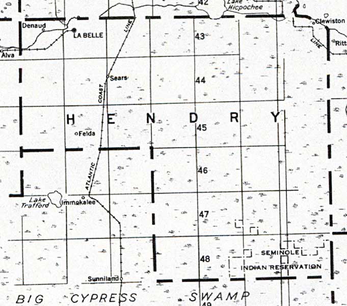 Map of Hendry County, Florida, 1932