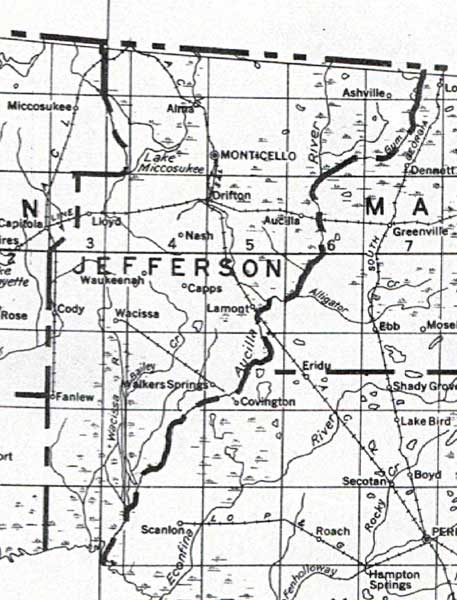 Map of Jefferson County, Florida, 1932