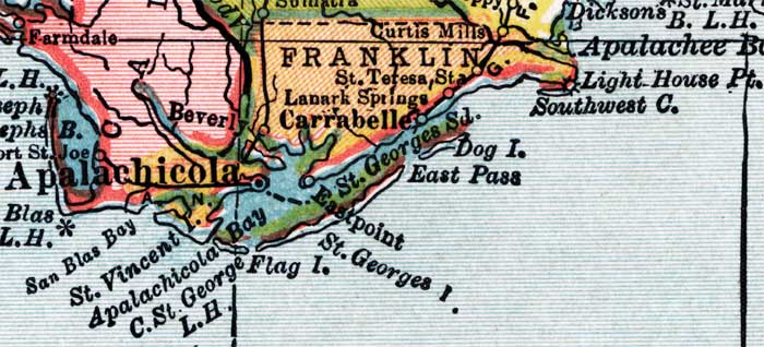 Map of Franklin County, Florida, 1910