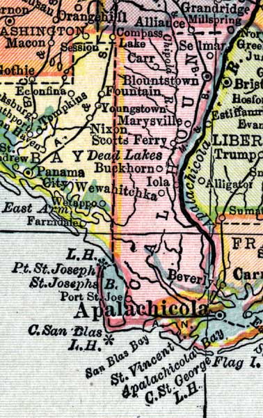 Map of Calhoun County, Florida, 1916