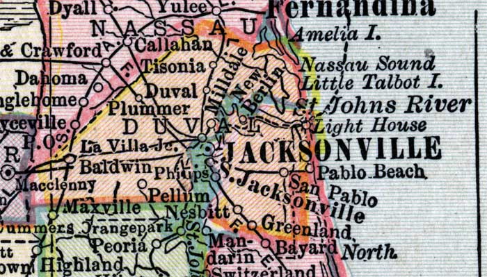 Map of Duval County, Florida, 1916