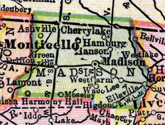 Map of Madison County, Florida, 1916