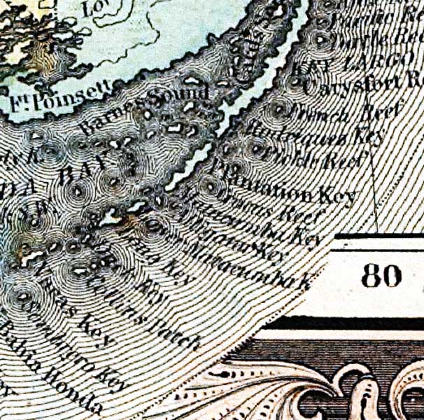 Map of Monroe County, Florida, 1860