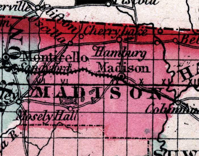 Map of Madison County, Florida, 1863