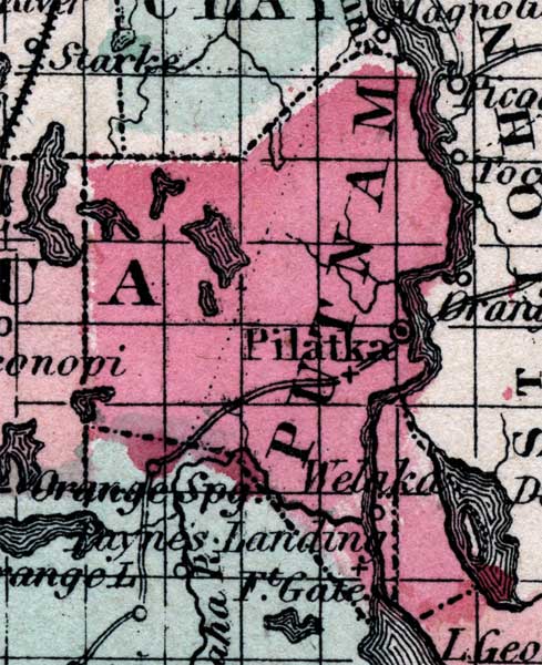 Map of Putnam County, Florida, 1863