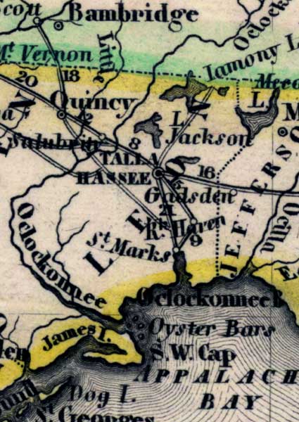 Map of Leon County, Florida, 1845