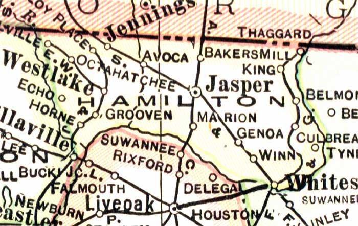 Map of Hamilton County, Florida, 1916