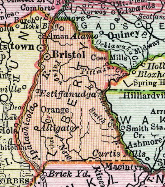 Map of Liberty County, Florida, 1900