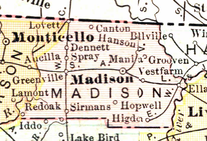 Map of Madison County, Florida, 1911