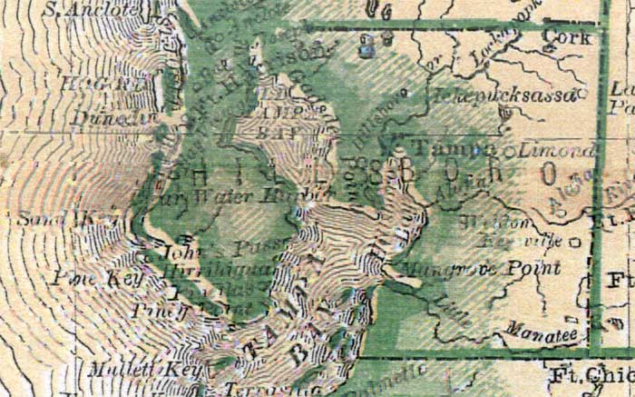 Map of Hillsborough County, Florida, 1880