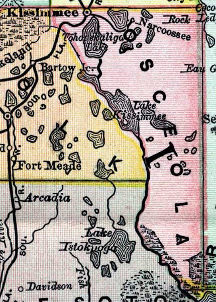 Map of Osceola County, Florida, 1890