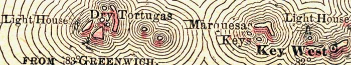 Map of Monroe County, Florida, 1894
