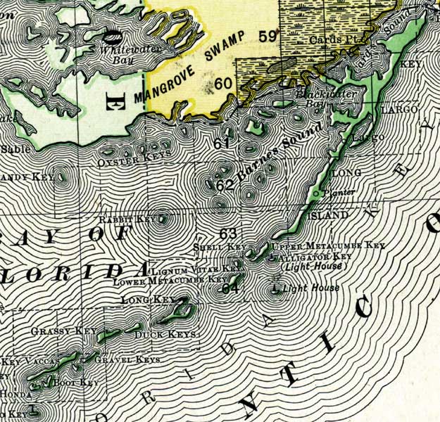Map of Monroe County, Florida, 1898