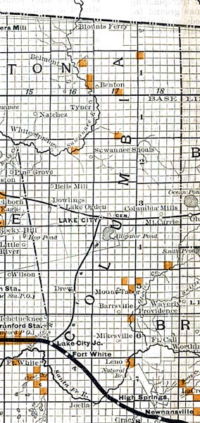 Map of Columbia County, Florida, 1888
