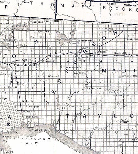 Map of Jefferson County, Florida, 1888
