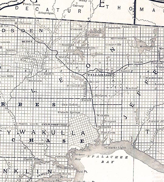 Map of Leon County, Florida, 1888