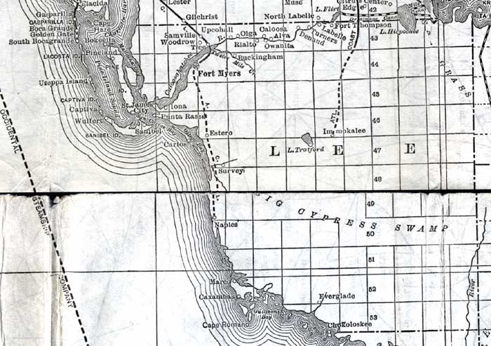 Map of Lee County, Florida, 1920