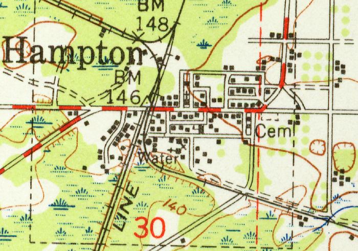 Map of Hampton, Florida